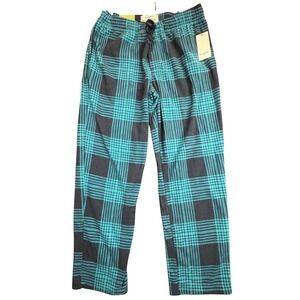 Goodfellow & Co Microfleece Pajama Pant Men Size L Blue Plaid Straight Leg NWT